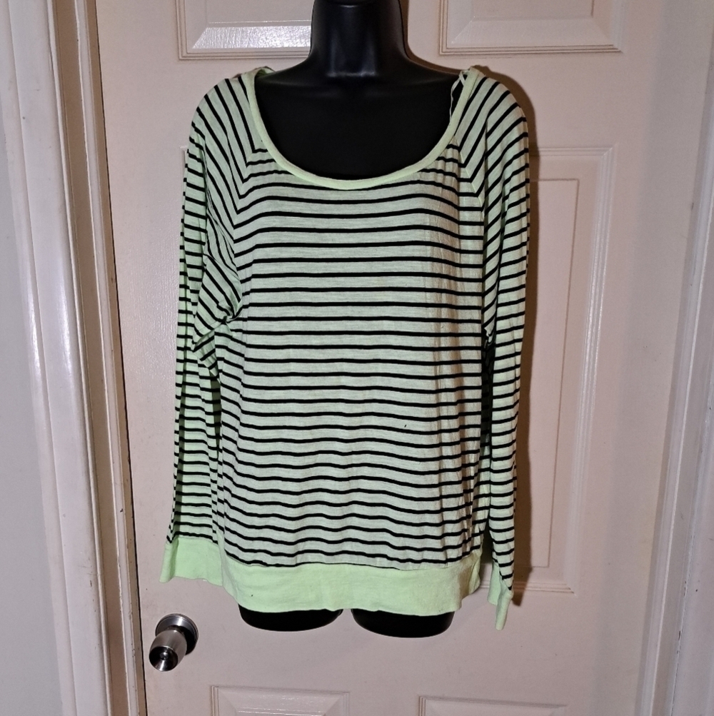 Pink striped long sleeve T-shirt size large